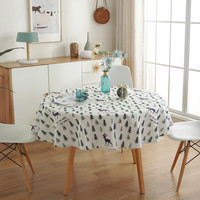 Vente chaude Polyester Coton Table Ronde Nappe Coloré Coton Lin Imprimé Nappe Table