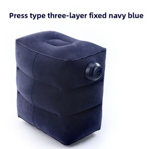 Repose-pieds gonflable à trois couches, hauteur réglable, coussin floqué à trois couches, pour les jambes, voyages, avion, voiture, bureau, maison - Product Image 4