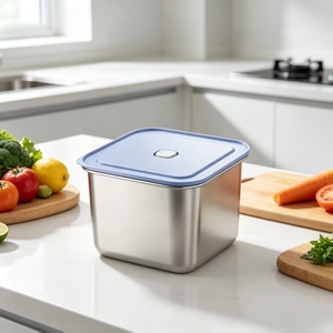 Contenitore per Alimenti in Acciaio Inox con Sistema di Conservazione a Micro-pressione e Vuoto, Adatto per Uso Alimentare, Microonde e Frigorifero - Product Image 2