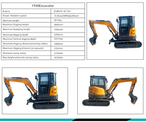 Miniexcavadora Hidráulica con Motor EPA, 4, 5, 6, 7 Toneladas, Modelo YT 40 - Product Image 6