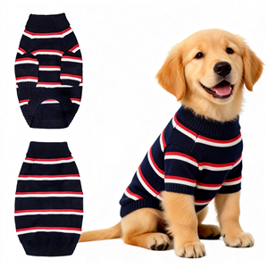 Hochwertiger Haustierpullover, weich gestreift, blau, warm und bequem, lässig und modisch, geeignet für den täglichen Gebrauch. - Product Image 3