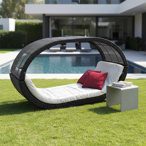 Chaise longue de jardin en <span class=keywords><strong>rotin</strong></span>, design nordique moderne, mobile, pour cour, hôtel, villa, club, centre de <span class=keywords><strong>bain</strong></span>, piscine, plage - Product Image 6