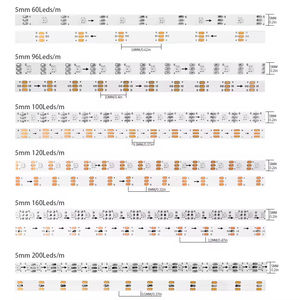WS2812B Ultra Narrow 5mm Individually Addressable LED <b>Strip</b> WS2812B 60/100/120/160/200Leds/m <b>Smart</b> RGBIC LED <b>Light</b> DC5V - Product Image 3