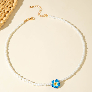 Collana con Fiori in Resina Stile Vacanza Estiva Europea e Americana, Collana Bohémien con Perline di Frangipani - Product Image 6