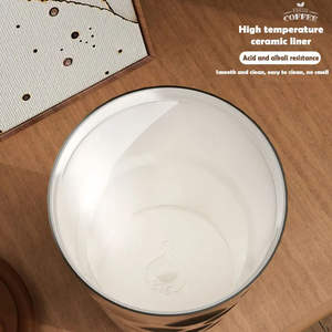 Draagbare 410Ml Geïsoleerde Thermoskoffie Mok Roestvrij Staal Intelligente Led Temperatuur Display Keramische Metalen Beker - Product Image 5