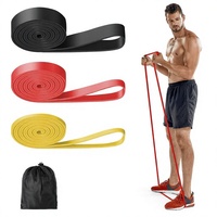 Lot de 3 bandes de résistance, 3 niveaux différents, assistance pour tractions, TPE durable et confortable, résistance maximale 25-65 lb, pour dips, Pilates, yoga, hommes