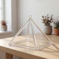 Pyramide de méditation triangulaire en cristal, guérison sonore, pyramide chantante en quartz, Kristali Piramit