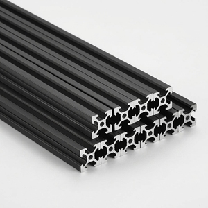 Vente en gros de profilés en aluminium anodisé noir 2020, profilés industriels en aluminium <span class=keywords><strong>20x20</strong></span> pour le bricolage, cadre de table d'atelier - Product Image 1