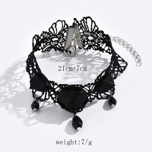 <span class=keywords><strong>Tobillera</strong></span> <span class=keywords><strong>de</strong></span> encaje negro con rosas para mujer, estilo gótico/vintage, con cuentas florales huecas, joyería para el pie, pulsera <span class=keywords><strong>de</strong></span> tobillo personalizada <span class=keywords><strong>de</strong></span> moda para uso diario - Product Image 6