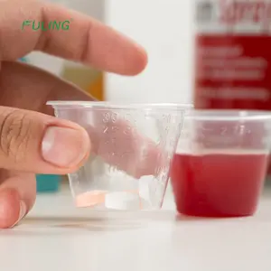 1オンスの目盛り付き1オンスカップ使い捨て小型PPプラスチック薬30ml計量カップ液体および乾燥薬を分配するため
