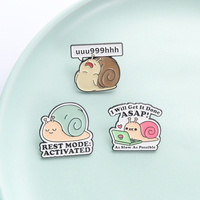 Épinglette en émail Kawaii Escargot, Mode de repos activé, Badge métallique personnalisé, Thème Vie Lente, Bijou à revers