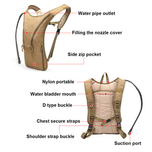Sacca d'acqua portatile tattica da esterno da 15L resistente cerniera in tessuto Oxford antifurto per l'equitazione in campeggio in montagna in marcia - Product Image 2