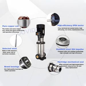 Pompe centrifuge multi-étages historique série CDL/CDLF en acier inoxydable 380V/220V haute pression pour l'irrigation commerciale - Product Image 4