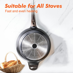 High Quality Ceramic Nonstick Die Cast Aluminium Bakelite Handle Oven Safe 4-5L Capacity Gas & <b>Induction</b> Frying <b>Pan</b> - Product Image 4