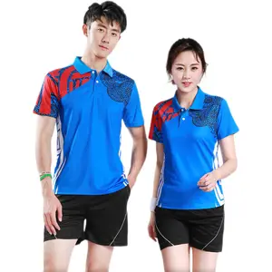 Badminton suit tennis wear men women short sleeve sports fast dry shorts table tennis uniform match training team jersey custom