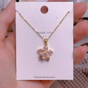 <span class=keywords><strong>Collar</strong></span> <span class=keywords><strong>de</strong></span> <span class=keywords><strong>Rapunzel</strong></span> <span class=keywords><strong>de</strong></span> acero inoxidable chapado en oro <span class=keywords><strong>de</strong></span> moda para mujer <span class=keywords><strong>collar</strong></span> <span class=keywords><strong>de</strong></span> flores <span class=keywords><strong>de</strong></span> circón rosa <span class=keywords><strong>de</strong></span> moda - Product Image 4