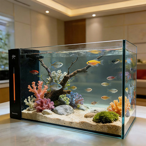 <span class=keywords><strong>Aquarium</strong></span> de bureau rectangulaire Relaxlines 90L en verre, auto-circulant, intégré, pour usage domestique, vente en gros - Product Image 1