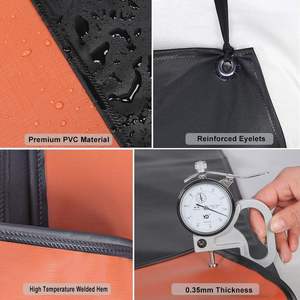 Grembiuli Unisex Pvc Plus Size nero impermeabile e resistente ai prodotti chimici Pvc grembiule per macellaio logo con Pvc resistente ai prodotti chimici grembiule - Product Image 6