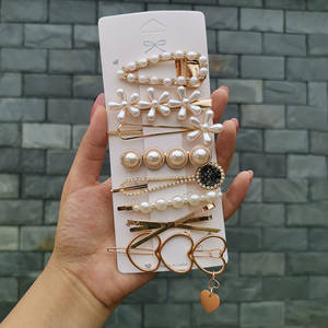 Модные аксессуары для волос металлические заколки набор с бархатным украшением сердца для леди - Product Image 6