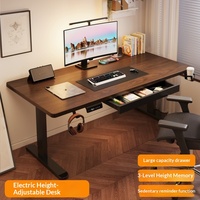 Table élévatrice électrique en bois massif et métal avec tiroir, design moderne pour bureau à domicile, étude, utilisation informatique et e-sport, origine Chine