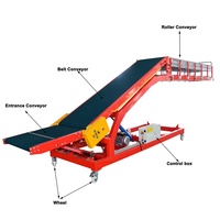 Convoyeur hydraulique Goldtec pour le chargement de camions, système de convoyeur à bande automatisé pour sacs de 80 kg, pour le chargement et le déchargement de conteneurs
