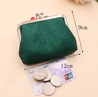 Porte-monnaie en PU personnalisé avec logo en gros, pochette pour femme, portefeuille brillant, double boucle de verrouillage, fermoir à pression, sac à rouge à lèvres