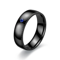 Anillo de Pareja de Acero Inoxidable Dorado con Rosa Negra y Diamantes de Imitación, con Escala de Regla, para Hombre y Mujer, Regalo de Aniversario de Bodas o Promesa