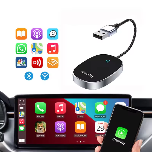 High-qualify Mini Wireless CarPlay Adapter Dongle with Hi-Fi Audio Navigation & GPS USB Function-Perfect Fit for CarPlay
