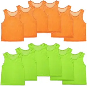 Youth adult sports soccer bibs football training vest custom 100% polyester breathable mesh running vest