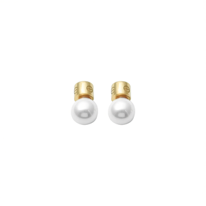Boucles d'oreilles clous en perle plaqué or, acier inoxydable 316L, bijoux de mode - Product Image 2