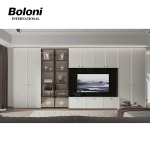 Boloni-armario de madera de teca turco con 2 puertas, armario de hotel, diseño con espejo - Product Image 5