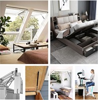 Vérin à gaz pneumatique 20 lb avec rotule pour porte d'armoire, capot de moteur, lit médical, support de levage, spécifications personnalisées