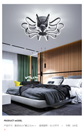 Ventilateur de plafond électrique LED de style nordique, 6 vitesses, télécommande via application, moteur BLDC silencieux, corps en plastique, éclairage intelligent pour la maison