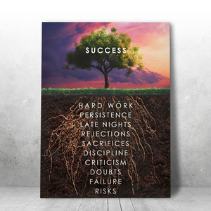Peinture sur toile inspirante, citations de <span class=keywords><strong>motivation</strong></span> pour le <span class=keywords><strong>succès</strong></span>, affiches et tableaux muraux sur toile pour le bureau, pour garder le sourire et rester positif. - Product Image 1