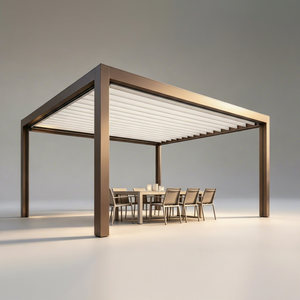 Pergola motorisée RKOVE en aluminium 6063-T5 avec stores pour terrasse extérieure - Product Image 1