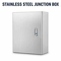 Boîtier de distribution extérieur étanche en acier inoxydable thermolaqué, ABS, PC, métal, niveau de protection IP65