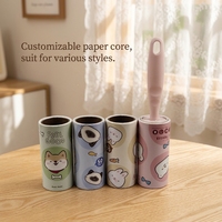 Rouleau anti-poils manuel personnalisé à 60 feuilles de papier adhésif pour la maison, idéal pour nettoyer les vêtements et les poils d'animaux