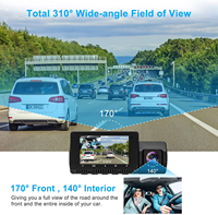 Caméra embarquée intelligente 4K 2 canaux avec écran IPS de 2,45 pouces, WiFi et GPS, caméra de tableau de bord 4K avant et intérieure