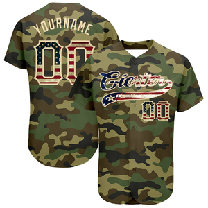 Maillots de baseball personnalisés camouflage pour jeunes, maillots de baseball à rayures classiques vierges, maillots de baseball unis vierges pour hommes, taille 7XL - Product Image 1