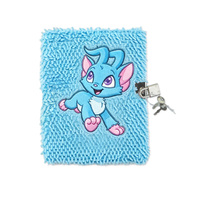 Carnet secret avec couverture en peluche moelleuse, avec serrure et clés, journal pour enfants avec animaux de dessin animé
