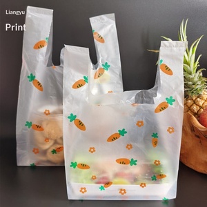 Borse a Gilet Trendy con Design a Carota e Fiori, Manici per Imballaggi Alimentari Universali, Dessert, Fast Food, Accessori e Regali - Product Image 1