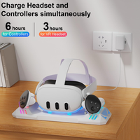 Base de charge Chargeur rapide 30W pour accessoires Meta Quest3/3S VR Support de charge Station de charge RVB Dock avec batterie adaptateur