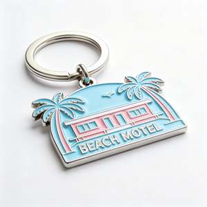 Porte-clés en métal de style motel rétro de luxe, porte-clés en alliage poli pour hôtel de luxe, cadeau et souvenir de voyage - Product Image 3