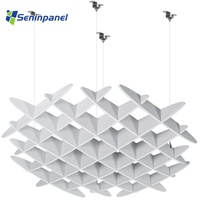 Panneau acoustique de plafond 3D Seninpanel en forme de gaufre, forme personnalisée, panneau acoustique de plafond en polyester, panneau acoustique 100% polyester