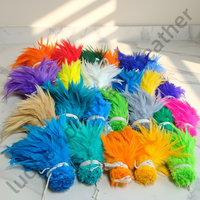 Plumes de coq enfilées de 6 à 8 pouces pour la fabrication de mouches de pêche, plumes de selle, plumes de hackle pour accessoires de costumes de carnaval et de festival en Inde