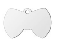 Étiquettes d'identification pour animaux de compagnie en acier inoxydable 304 316L de haute qualité, forme nœud papillon, pour chiens et chats, pour l'extérieur