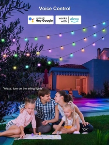 12m thông minh RGB <span class=keywords><strong>LED</strong></span> trang trí chiếu sáng chuỗi 25 đèn G40 ma thuật màu Bong Bóng đèn không thấm nước cho cắm trại & giáng sinh bầu không khí - Product Image 6