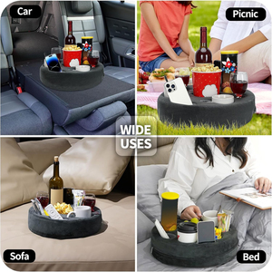 ที่วางแก้วน้ำแบบหมอนสำหรับโซฟา ที่วางเครื่องดื่ม เป็นมิตรกับสิ่งแวดล้อม พกพาสะดวก ผลิตจากโพลีเอสเตอร์ 100% ทรงกลม ใช้เก็บของได้ สำหรับเตียง รถยนต์ และอื่นๆ - Product Image 6