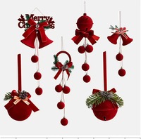 Offre Spéciale : Clochette de Noël Nordique Rouge Floquée Faite à la Main, Écologique et de Haute Qualité – Idéale pour Arbre de Noël et Décoration de Vitrine (Direct Usine)