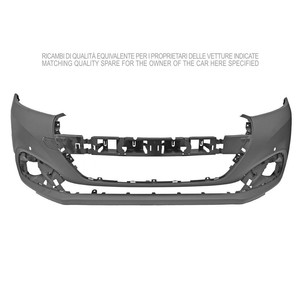 PARACHOQUES DELANTERO IMPRIMADO (4 PDC) • CON TAPA DE GANCHO DE BARRA DE REMOLQUE COMPATIBLE PARA PEUGEOT 208 2015-2019 - Product Image 1